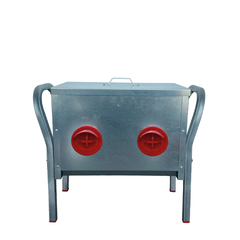15kg Galvanized Chicken Feeder | Metal Poultry Feed Bucket with Rain Shield