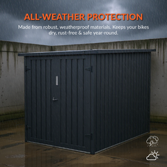2 Bike Storage Shed – Secure Weatherproof Bicycle Shed for Outdoor Use (189cm x 128cm)