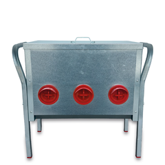 30kg Galvanized Chicken Feeder | Large Metal Poultry Feed Rain Shield Bucket