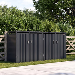 Wheelie Bin Shelter Premium - 4 Bay - Grey