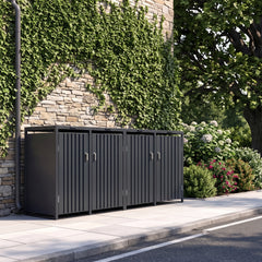 Wheelie Bin Shelter Premium - 4 Bay - Grey