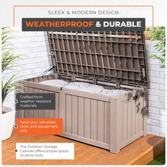 Plastic Outdoor Storage Box 450L – Weatherproof, Lockable & Heavy-Duty (143 x 68 x 61cm)