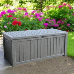 Plastic Outdoor Storage Box 450L – Weatherproof, Lockable & Heavy-Duty (143 x 68 x 61cm)