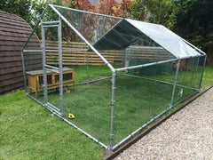 Hen Run With a Free Cover 4m x 3m x 2m - 13ft x 10ft x 6.6ft - Galvanised Heavy Duty Bars 32MM - Largest Bars In Ireland.