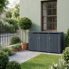 Wheelie Bin Shelter Premium - 3 Bay - Grey