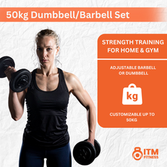 50kg Dumbbell And Barbell Set