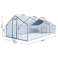 Hen Run with a Free Cover - 6m x 3m x 2m - 20ft x 10ft x 6.6ft - Galvanised Heavy Duty Bars 32MM - Largest bars in Ireland - OLD STOCK