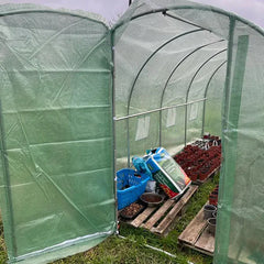 6x3x2m Polytunnel Pro Galvanised With Door - Green