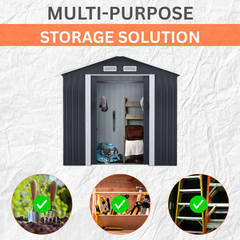 6x4FT Metal Garden Shed – Compact Durable Outdoor Storage