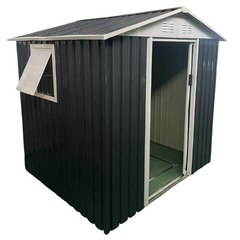 6×5FT Apex Roof Metal Garden Shed with Windows & Shelves – Compact & Weatherproof