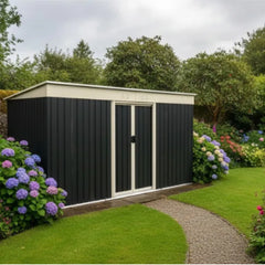 9ft x 4ft (2.7 x 1.2m) Metal Shed – Anthracite Grey Flat Roof