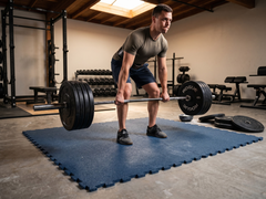 Floor Tiles/Gym Flooring (Pack of 4) - Size: 100x100x2.5cm - Blue