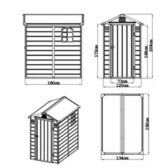 Plastic Outdoor Storage Shed – 6'4" x 4'5" - Solid Utility Shed for Garden and Tools