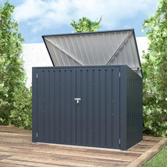 Metal Wheelie Bin Storage - 2 Bay - Durable and Spacious with Hydraulic Arms for Easy Access