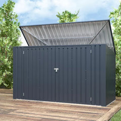 Metal Wheelie Bin Storage - 3 Bay - Durable and Spacious with Hydraulic Arms for Easy Access
