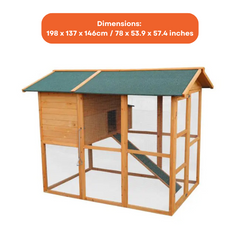 Chicken Cooplex Apartment Chicken Coop – 8-10 Birds - Natural Wood