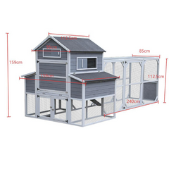 Chicken Shack Chicken Coop - 6-8 Birds – Grey and White