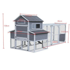 Chicken Shack Chicken Coop - 6-8 Birds – Grey and White