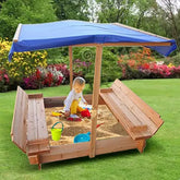 Covered Sand Pit With Closeable Wooden Cover