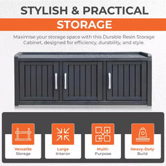 Plastic Storage Cabinet with Adjustable Shelves – Large & Stylish for Home, Garden, or Office - No Packaging