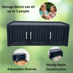 Plastic Storage Cabinet with Adjustable Shelves – Large & Stylish for Home, Garden, or Office - No Packaging