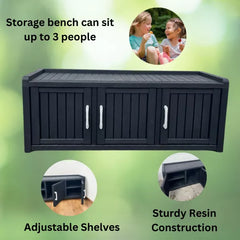 Plastic Storage Cabinet with Adjustable Shelves – Large & Stylish for Home, Garden, or Office - No Packaging