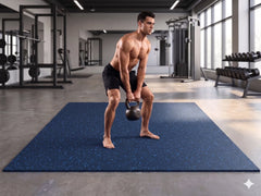 Floor Tiles/Gym Flooring (Pack of 4) - Size: 100x100x2.5cm - Blue