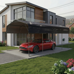 Metal Shed Parking Robust Shelter for Cars, Vans, Boats + FREE Solar Light