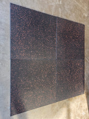 Floor Tiles/Gym Flooring (Single Tile) - Size: 100x100x2.5cm - Orange Dot Speckled Mat