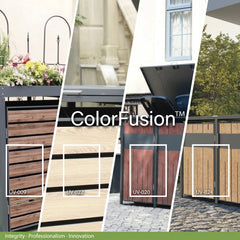 Wheelie Bin Shelter Premium - 3 Bay - Wood Effect Metal Slats - Horizontal Slats