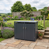 Wheelie Bin Shelter Premium - 2 Bay - Grey