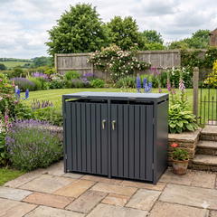 Wheelie Bin Shelter Premium - 2 Bay - Grey