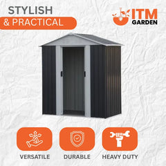 Metal Shed 5x3FT (1.5 x 0.9m) x Apex Roof - Durable Outdoor Storage Solution