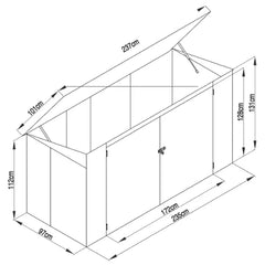 Metal Wheelie Bin Storage - 3 Bay - Durable and Spacious with Hydraulic Arms for Easy Access