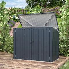 Metal Wheelie Bin Storage - 2 Bay - Durable and Spacious with Hydraulic Arms for Easy Access