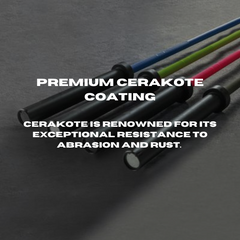 Olympic Cerakote Bar 86" Max Load 907KG - Rust Proof - 3 Colours