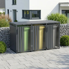 Opaque 3 Bay Premium Bin Shelter With Foot Pedal
