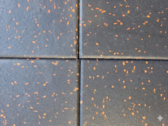 Floor Tiles/Gym Flooring (Single Tile) - Size: 100x100x2.5cm - Orange Dot Speckled Mat