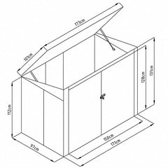 Metal Wheelie Bin Storage - 2 Bay - Durable and Spacious with Hydraulic Arms for Easy Access - Cold Grey - Slight Damage