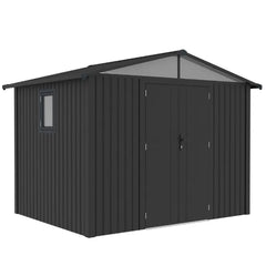 Complete Metal Shed with Windows & Flooring Bundle - Premium (10ft x 7.6ft/3 x 2.3m ) + FREE Solar Light