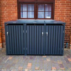 Wheelie Bin Shelter Premium - 3 Bay - Grey