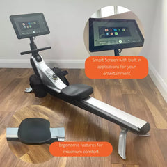 R-99 SMART Rowing Machine. Watch Netflix, YouTube and more on the 16" Swivel Screen. Magnetic Resistance.