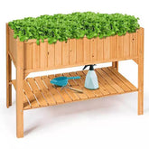 Raised Bed with Shelf - 120 x 54 x 90cm