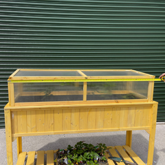 Raised Bed with Shelf and Polycarbonated Greenhouse, Cover Included