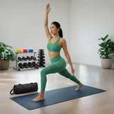 PU Yoga Mat | 5mm Thick, Non-Slip Grip, Includes Travel Bag - Black