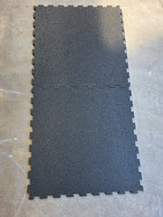 Interlocking Floor Tiles/Gym Flooring ( Pack of 4 ) - Size: 98x98x2cm - Black