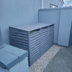 Wheelie Bin Storage – 3 Bay - Grey