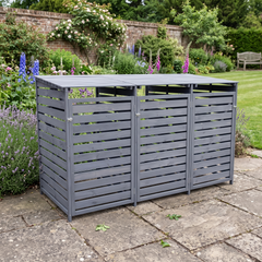 Wheelie Bin Storage – 3 Bay - Grey