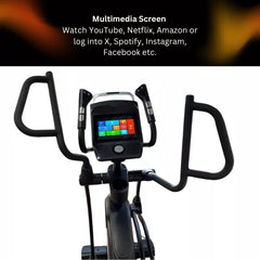 Commercial Cross Trainer 32 Levels - Motorised Incline - WiFi - Colour Screen