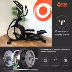 Commercial Cross Trainer 32 Levels - Motorised Incline - WiFi - Colour Screen